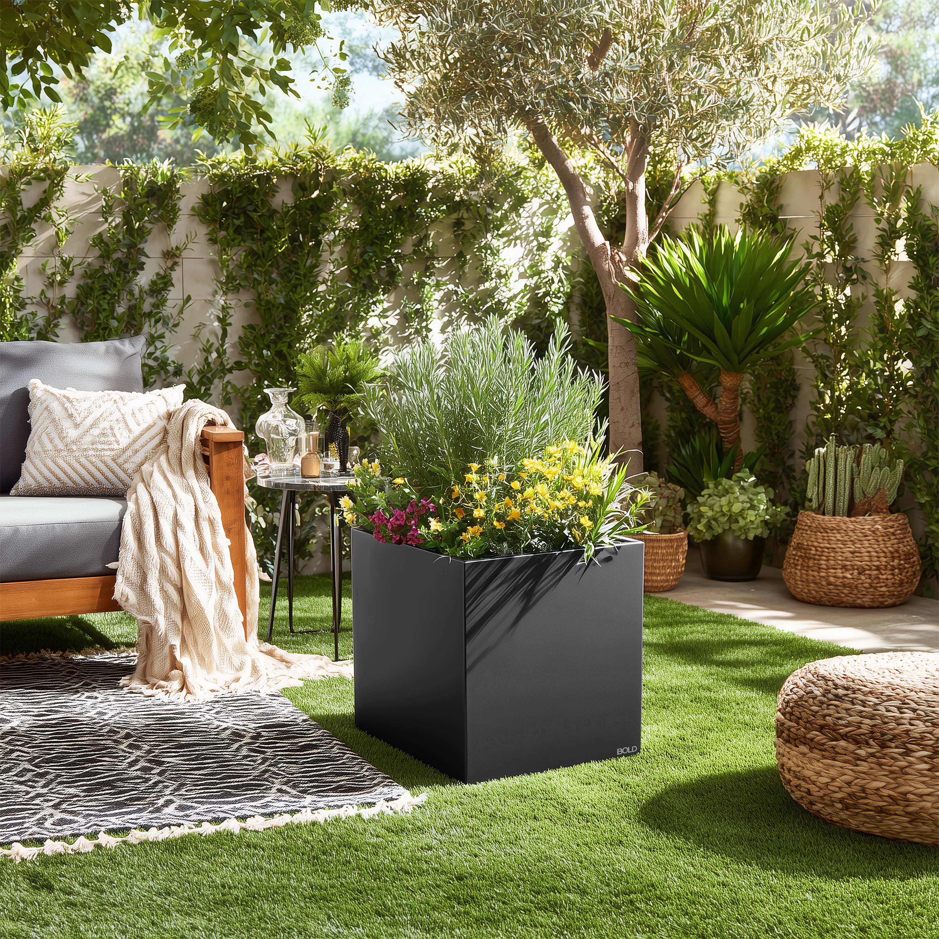Dark Grey Square Planter