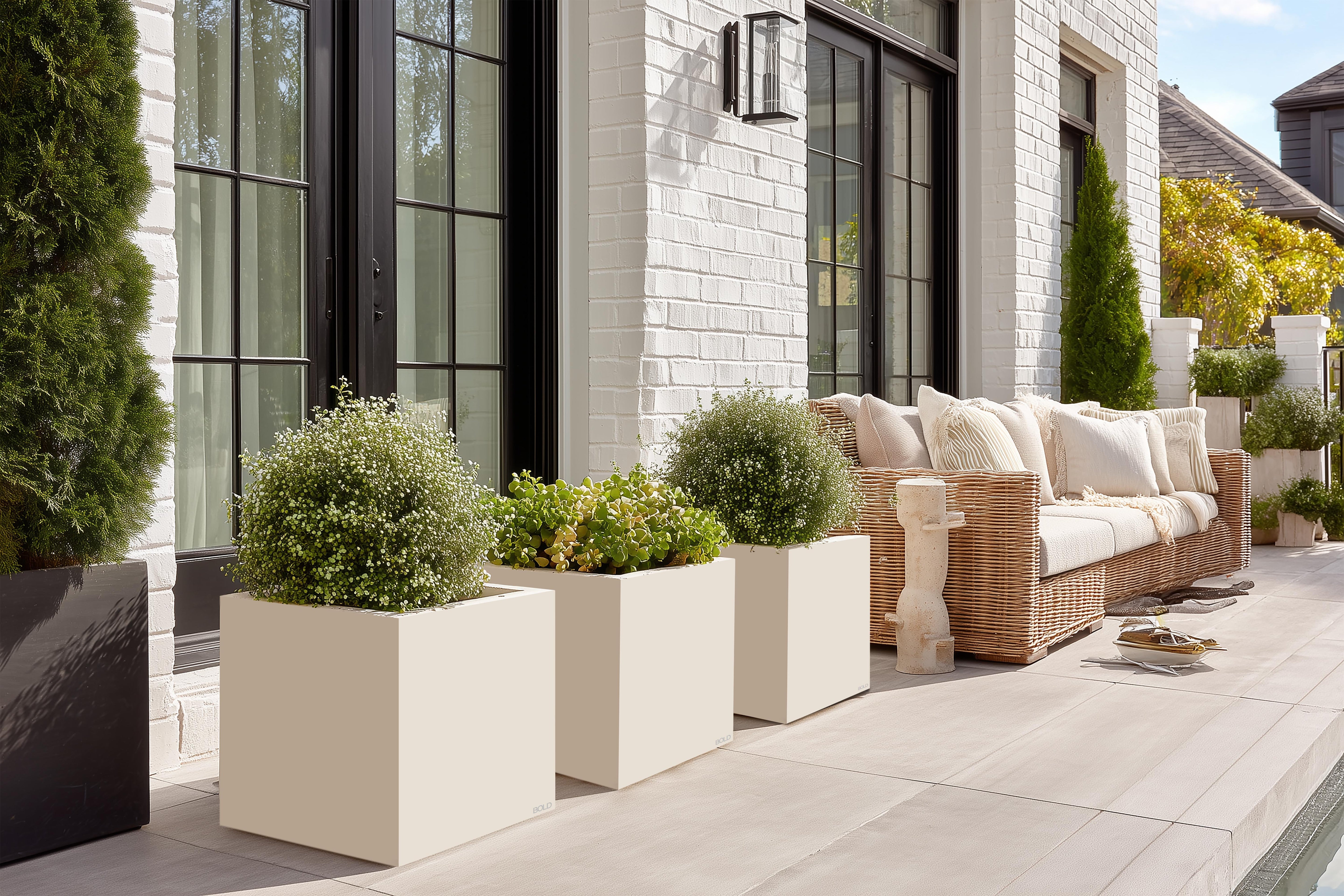 Light Sand Square Planter Box