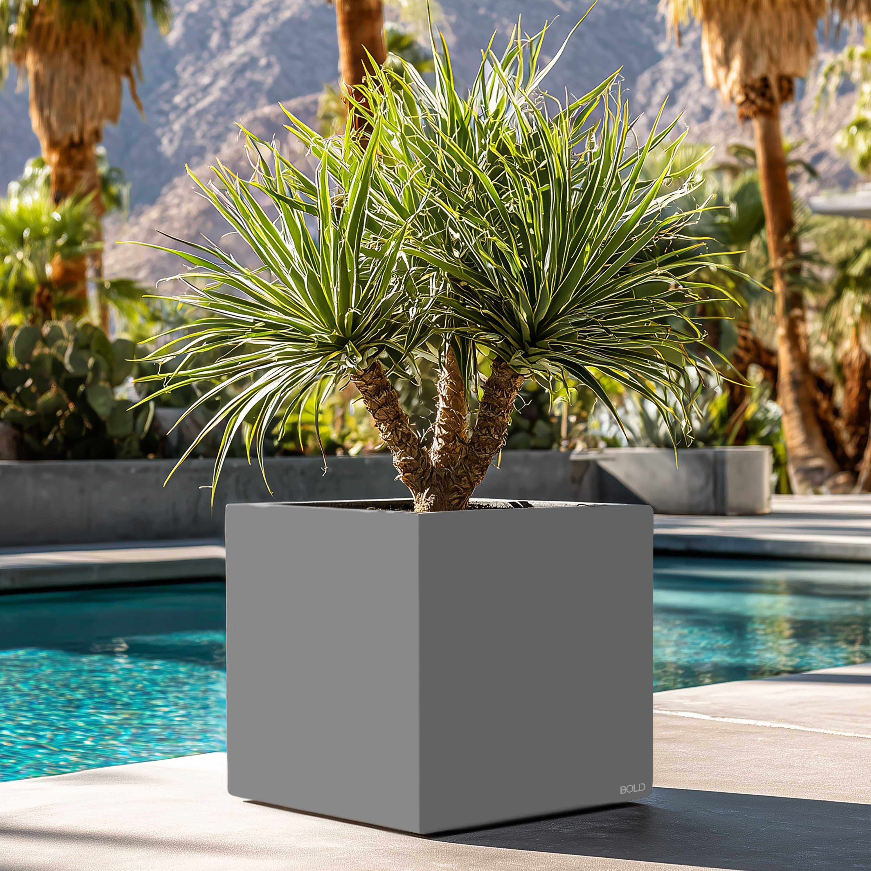 Square Grey Planter